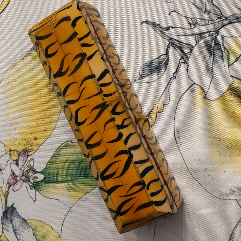 Unique Vintage hand painted wood box w/ tiger stripes